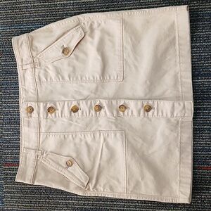 Nwot White House Black Market Tan Button Frojt Skirt Size 2